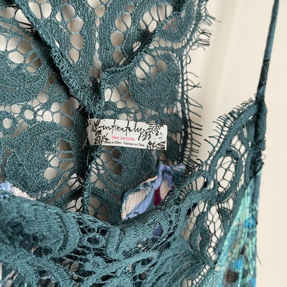 Free People Who’s Sorry Now Slip Dress Floral Lace - Picture 8 of 8